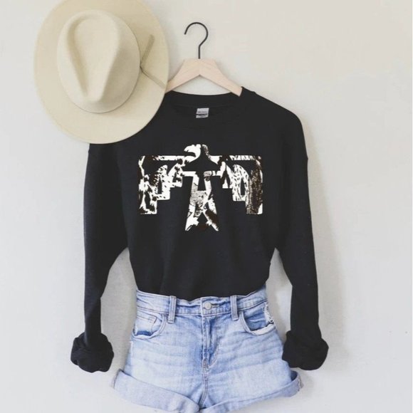 Whiskey Kiss Tops - LONG SLEEVE SNAKESKIN THUNDERBIRD Handmade Graphic Tee